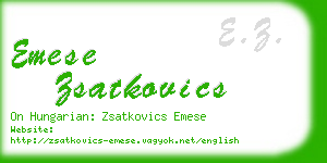 emese zsatkovics business card
